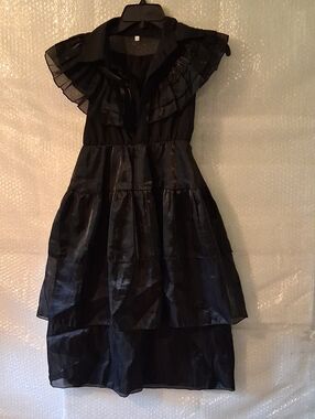 Girls Layered Black Special Occasion Dress Size 10